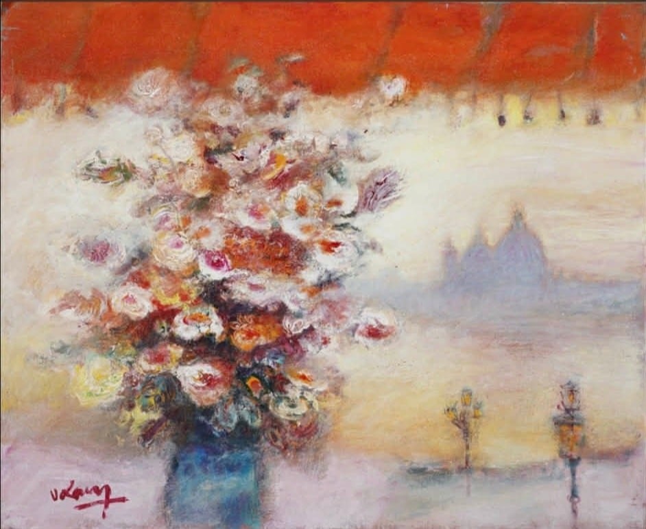 JEAN VOLANG (1921–2005) – “VENISE AVEC LES FLEURS”: SƯƠNG MỜ VENICE VÀ NGỌN LỬA SẮC HOA TRONG HỘI HỌA ĐÔNG DƯƠNG