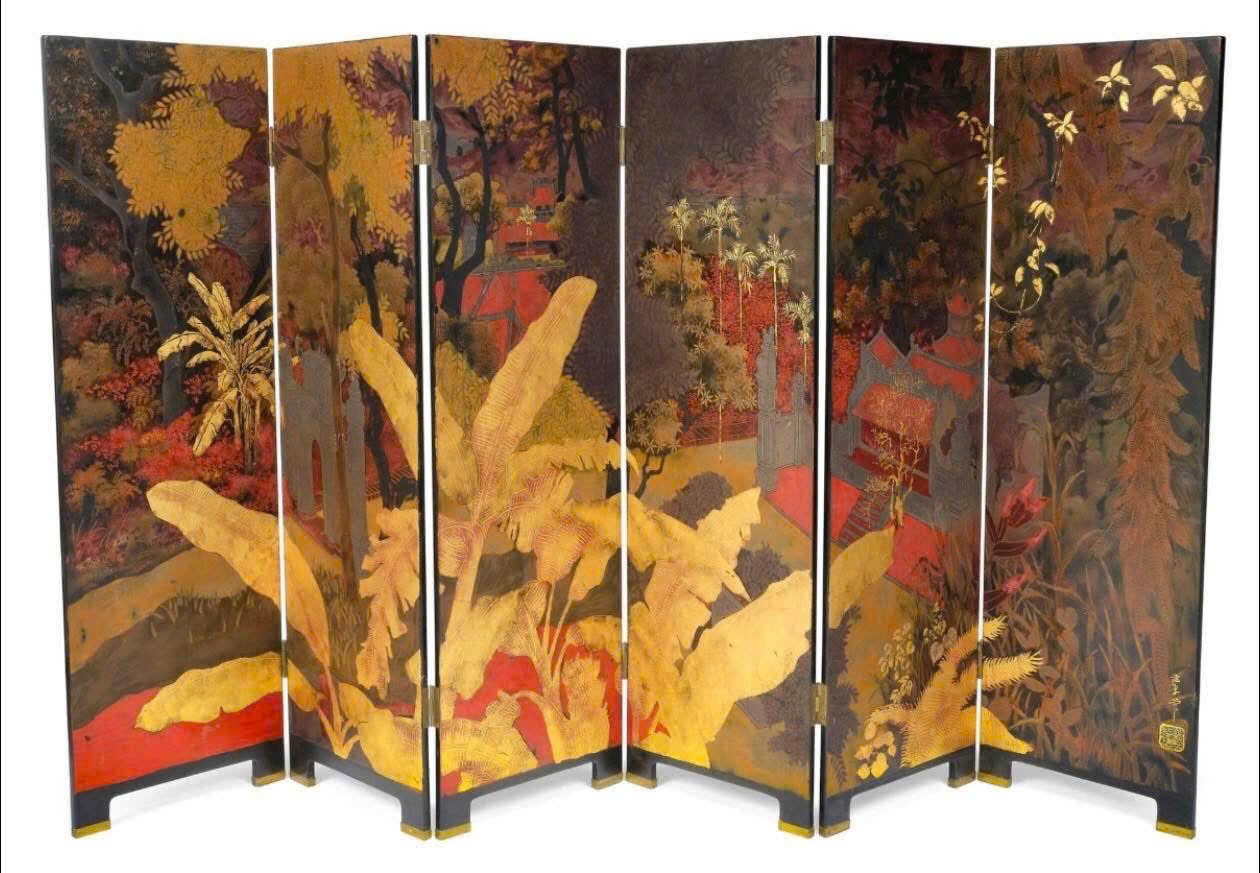 PHẠM HẬU – PARAVENT SƠN MÀI 6 TẤM ĐẠT 510.000€ TẠI PARIS