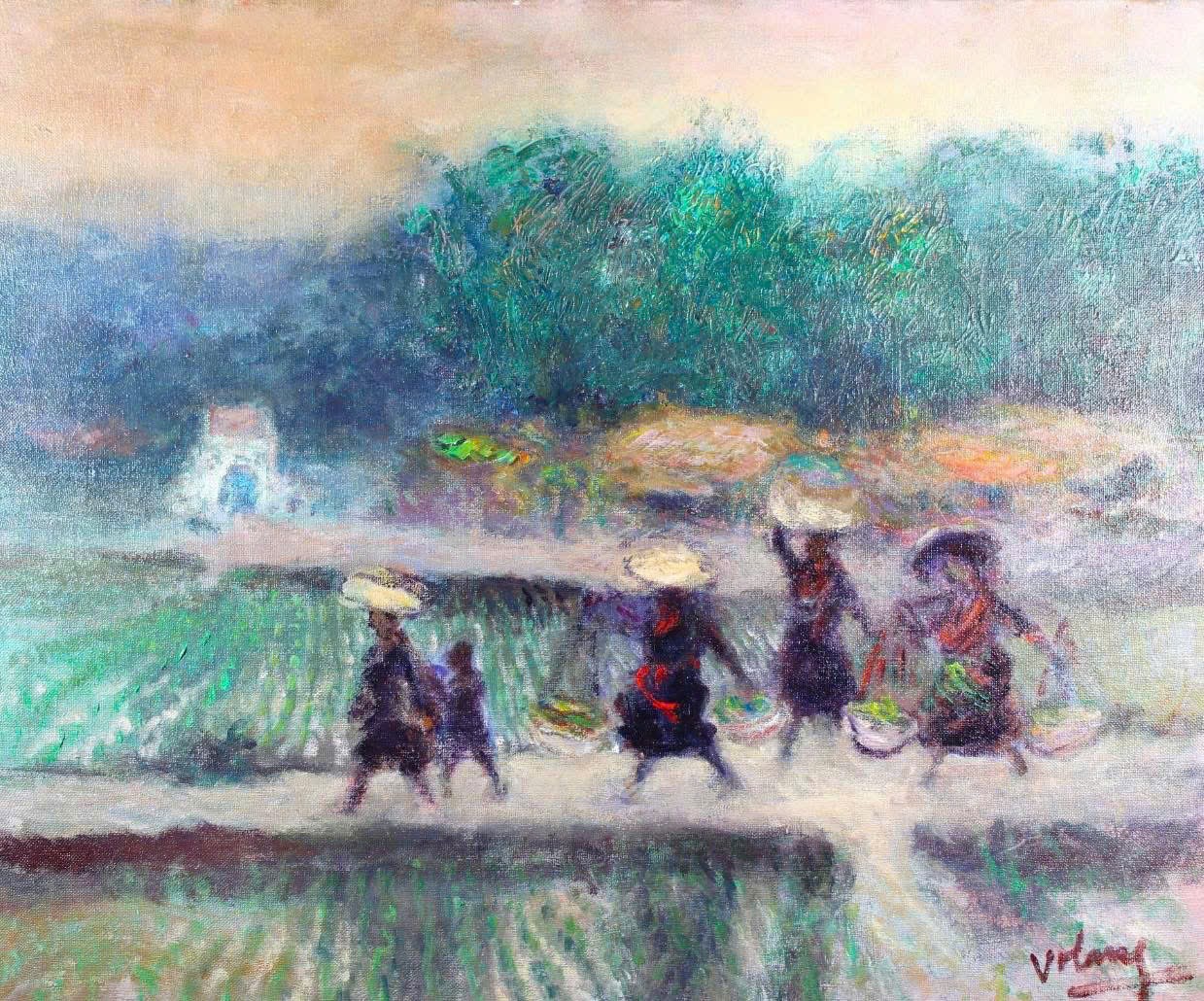 Võ Lăng (Jean Volang) và một trong những bức tranh phong cảnh Việt Nam hiếm gặp trên thị trường quốc tế