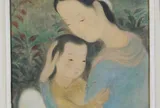 Vũ Cao Đàm (1908–2000) – “Maternity”, 1944 Mực và màu trên lụa, bồi giấy – ký tên góc phải dưới