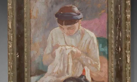 VICTOR TARDIEU CÔ GÁI KHÂU VÁ TRONG TRANH: KHOẢNH KHẮC LẶNG THẦM CỦA ĐÔNG DƯƠNG