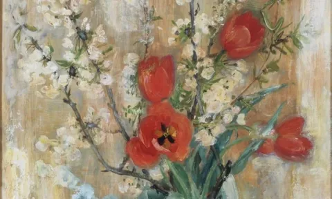 TULIP ĐỎ LÊ PHỔ – TÁC PHẨM TĨNH VẬT HIẾM GẶP, TINH TẾ VÀ NỔI BẬT