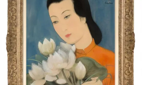 LÊ PHỔ – “JEUNE FEMME AUX FLEURS DE LOTUS”