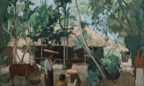 JOSEPH INGUIMBERTY (1896–1971) – “L’ÉCHANGE AU VILLAGE”