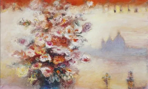 JEAN VOLANG (1921–2005) – “VENISE AVEC LES FLEURS”: SƯƠNG MỜ VENICE VÀ NGỌN LỬA SẮC HOA TRONG HỘI HỌA ĐÔNG DƯƠNG