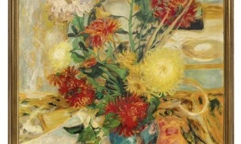 LÊ PHỔ – FLEURS DANS UN VASE BLEU