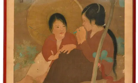 TÔN THẤT ĐÀO – TRANH LỤA HAI THIẾU NỮ 1936 VỌT LÊN 140.000€ TẠI OSENAT