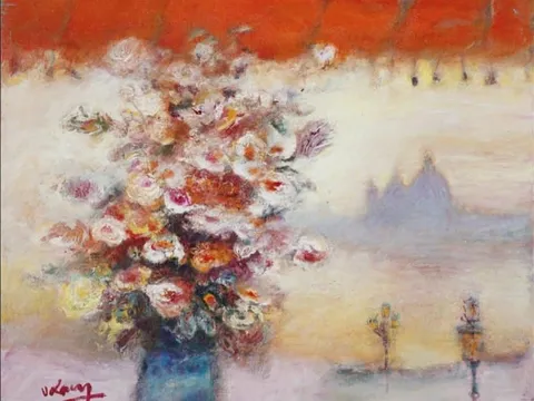 JEAN VOLANG (1921–2005) – “VENISE AVEC LES FLEURS”: SƯƠNG MỜ VENICE VÀ NGỌN LỬA SẮC HOA TRONG HỘI HỌA ĐÔNG DƯƠNG
