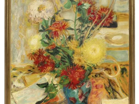 LÊ PHỔ – FLEURS DANS UN VASE BLEU