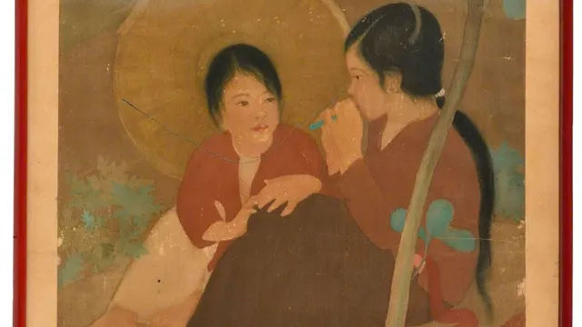 TÔN THẤT ĐÀO – TRANH LỤA HAI THIẾU NỮ 1936 VỌT LÊN 140.000€ TẠI OSENAT