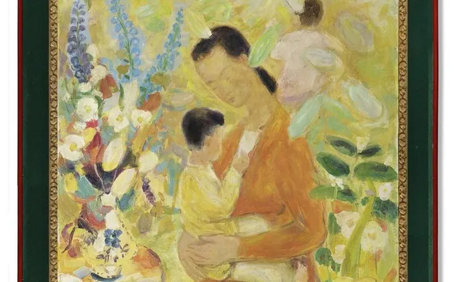 LÊ PHỔ “MẸ VÀ EM BÉ” CHỮ TÌNH TRONG TRANH