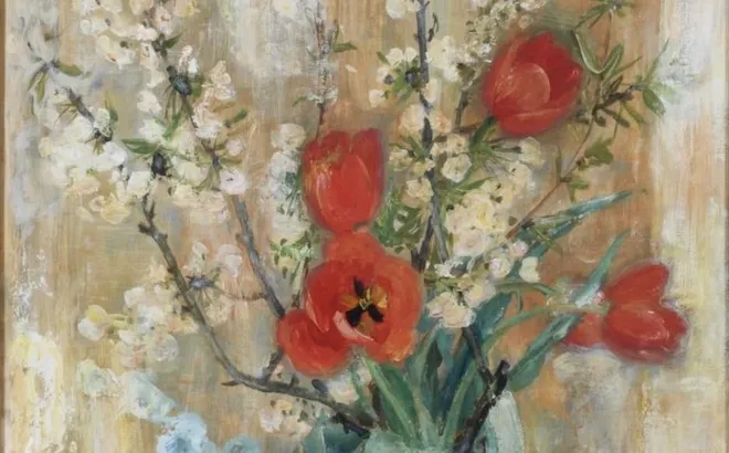 TULIP ĐỎ LÊ PHỔ – TÁC PHẨM TĨNH VẬT HIẾM GẶP, TINH TẾ VÀ NỔI BẬT
