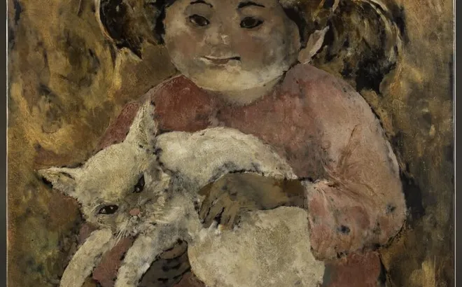 VĂN ĐEN – CÔ BÉ VÀ CON MÈO: MỘT PHÚT NHẸ NHÀNG GIỮA KHÔNG GIAN SƠN MÀI