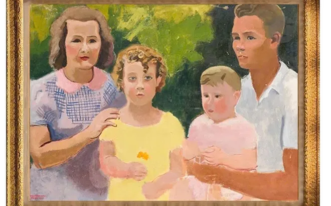 CHÂN DUNG GIA ĐÌNH GILLES – TÁC PHẨM CỦA JOSEPH INGUIMBERTY ĐƯỢC GÕ BÚA 41.600 EURO TẠI PARIS THÁNG 10 NĂM 2024