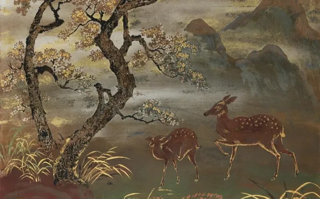 PHONG CẢNH HƯƠU – TÁC PHẨM SƠN MÀI NĂM 1955 CỦA HỌA SĨ ĐINH MINH