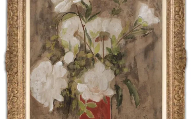 Hoa mẫu đơn trắng của Vũ Cao Đàm tỏa sáng tại Paris