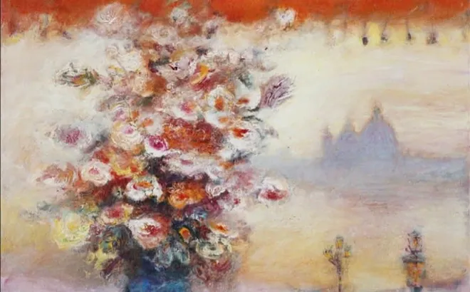 JEAN VOLANG (1921–2005) – “VENISE AVEC LES FLEURS”: SƯƠNG MỜ VENICE VÀ NGỌN LỬA SẮC HOA TRONG HỘI HỌA ĐÔNG DƯƠNG