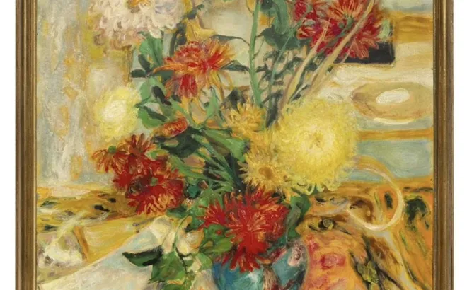 LÊ PHỔ – FLEURS DANS UN VASE BLEU